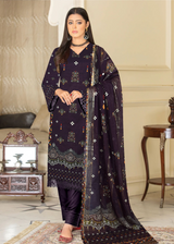 Dark Purple Slub Lawn 3pc Suit