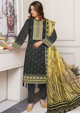 Dark Grey Printed Lawn 3pc Suit