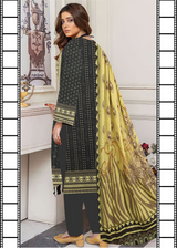 Dark Grey Printed Lawn 3pc Suit