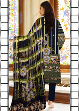 Black Elegant Slub Lawn 3pc Suit