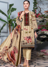 Wheat Color Slub Lawn 3pc Suit