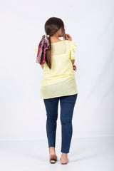 Yellow Frilled Plain Top