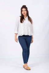 White with Net Formal Top