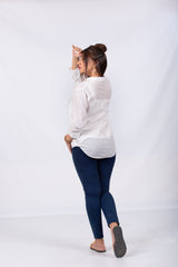 White with Net Formal Top