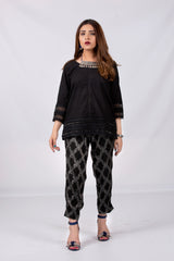 Black Embellished Formal Top