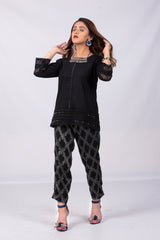 Black Embellished Formal Top