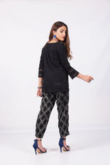 Black Embellished Formal Top