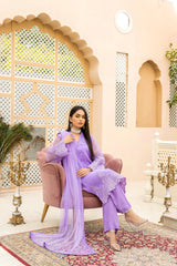 Light Purple Organza Fabric Suit