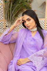 Light Purple Organza Fabric Suit