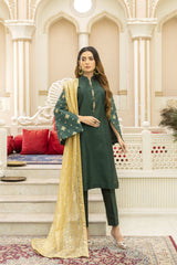 Raw Silk Fabric Green Suit