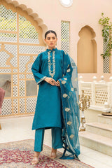 Zinc Organza Embellished Suit