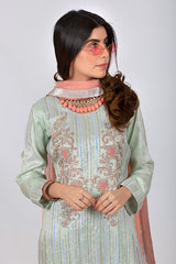 Aquamarine Suit with Chiffon Dupatta