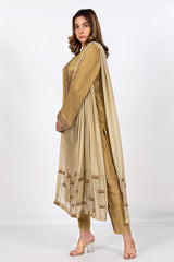 Golden Pure Raw Silk Suit