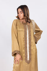 Golden Pure Raw Silk Suit