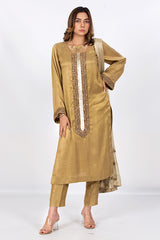 Golden Pure Raw Silk Suit