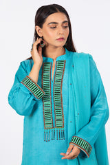 Turquoise Full Suit with Embellishments