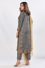 Gray Pure Raw Silk Extreme