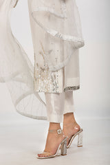 White Organza Dress with Dupatta