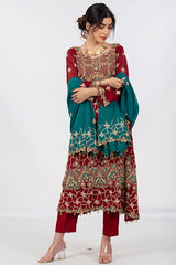 Maroon heavily Embellished Suit