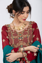 Maroon heavily Embellished Suit