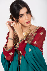 Maroon heavily Embellished Suit
