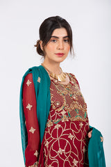 Maroon heavily Embellished Suit