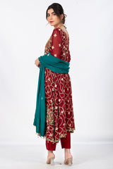 Maroon heavily Embellished Suit