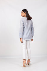 Light Blue Buttoned Shirt With Laces